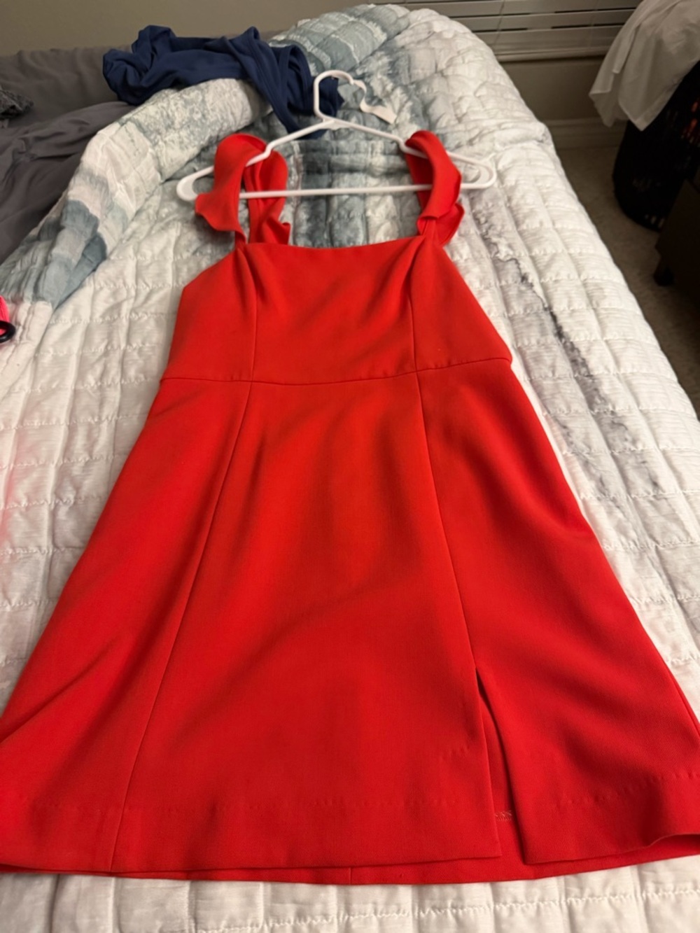 French Connection Coral Ruffle-Shoulder Square-Neck Mini Dress - Picture 3 of 4